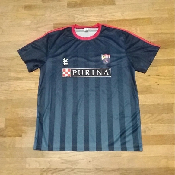 St Louis Cardinals Jersey Mens XL Blue MLB Purina SC Soccer Pullover - Picture 7 of 7